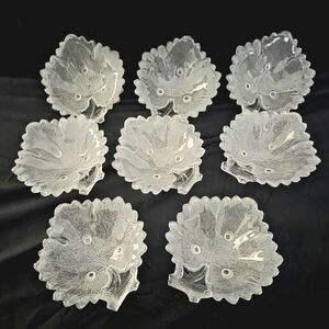 Vintage Early American Prescut/EAPC  Maple Leaf 3 Toed Small Dishes Set of 8